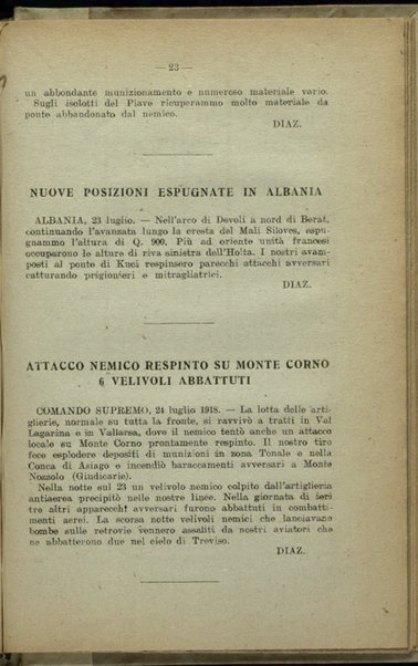 Il diario della nostra guerra : bollettini ufficiali dell'esercito e della marina